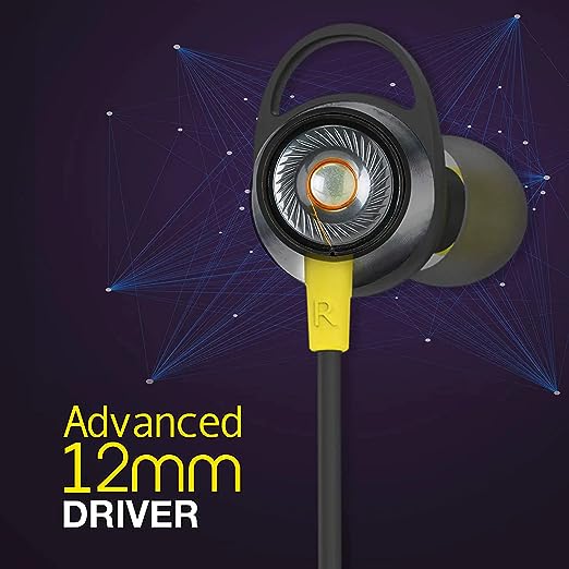 Infinity - JBL Glide 120, in Ear Wireless Earphones with Mic, Deep Bass, Dual Equalizer, 12mm Drivers, Premium Metal Earbuds, Comfortable Flex Neckband, Bluetooth 5.0, IPX5 Sweatproof (Black & Yellow) Infinity - JBL Glide 120, in Ear Wireless Earphones with Mic, Deep Bass, Dual Equalizer, 12mm Drivers, Premium Metal Earbuds, Comfortable Flex Neckband, Bluetooth 5.0, IPX5 Sweatproof (Black & Yellow)